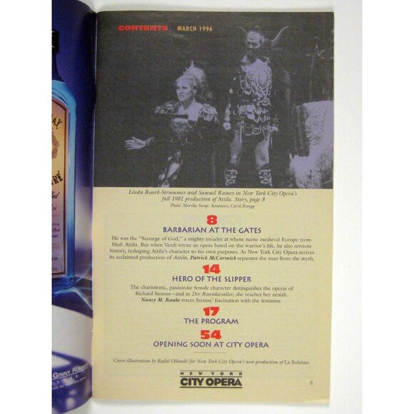 New York City Opera Stagebill 1996 Lincoln Der Rosenkavailier Gwendolyn Jones - Picture 3 of 9